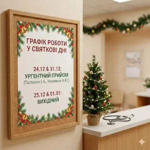🎄 Графік роботи амбулаторії на період зимових свят 2025-2026