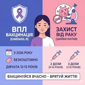 Захист від раку існує: все про безкоштовну вакцинацію дівчат проти ВПЛ з 2026 року